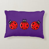 Three Little Ladybugs - Brushed Polyester Dekokissen (Rückseite)