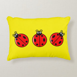 Three Little Ladybugs - Brushed Polyester Dekokissen