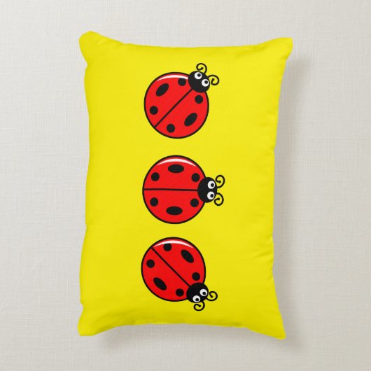 Three Little Ladybugs - Brushed Polyester Dekokissen (Rückseite(Vertikal))