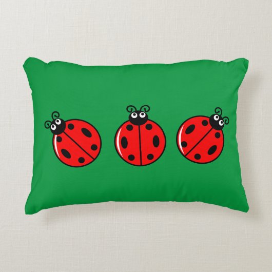 Three Little Ladybugs - Brushed Polyester Dekokissen (Vorderseite)
