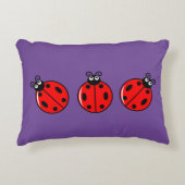 Three Little Ladybugs - Brushed Polyester Dekokissen (Vorderseite)