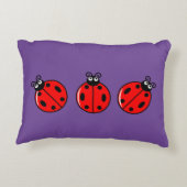 Three Little Ladybugs - Brushed Polyester Dekokissen (Rückseite)
