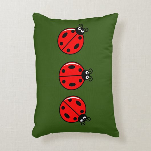 Three Little Ladybugs - Brushed Polyester Dekokissen (Vorderseite(Vertikal))