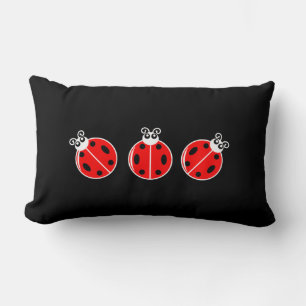 Three Little Ladybugs - Lumbar Pillow 13" x 21" Lendenkissen