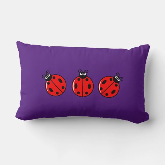 Three Little Ladybugs - Lumbar Pillow 13" x 21" Lendenkissen (Rückseite)