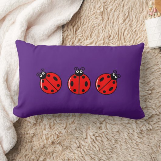 Three Little Ladybugs - Lumbar Pillow 13" x 21" Lendenkissen (Decke)