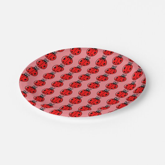 Three Little Ladybugs - Paper Plate Pappteller (Schrägansicht)