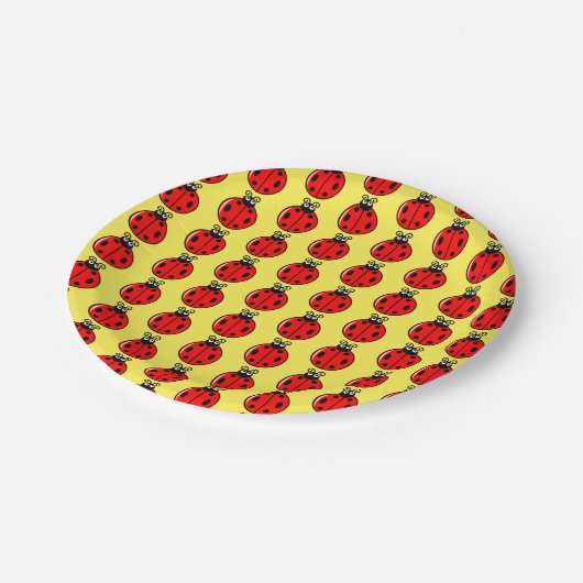 Three Little Ladybugs - Paper Plate Pappteller (Schrägansicht)