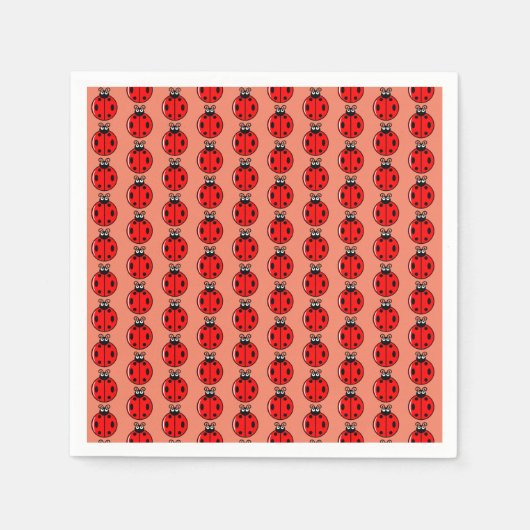 Three Little Ladybugs - Standard Cocktail Serviette (Vorderseite)