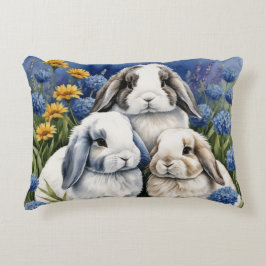Three Little Lop Bunnies Dekokissen