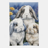 Three Little Lop Bunnies Geschirrtuch (Vertikal)