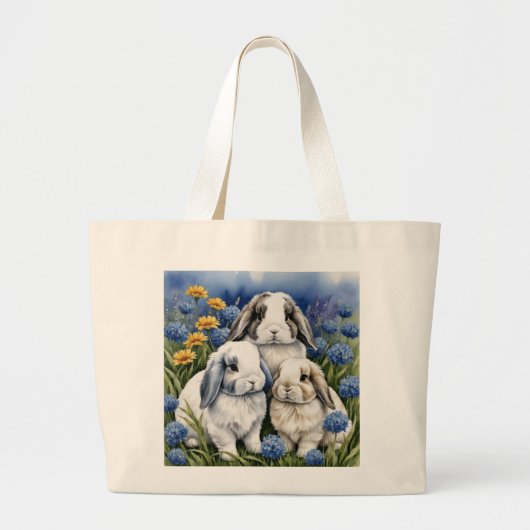 Three Little Lop Bunnies Jumbo Stoffbeutel (Vorne)