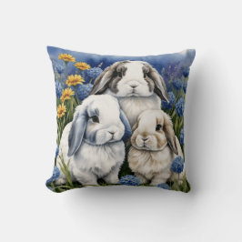 Three Little Lop Bunnies Kissen