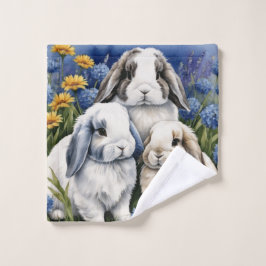 Three Little Lop Bunnies Waschlappen