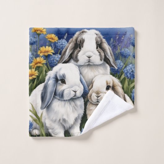 Three Little Lop Bunnies Waschlappen (Waschlappen)