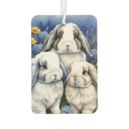Three Little Lop Bunny Rabbits Autolufterfrischer