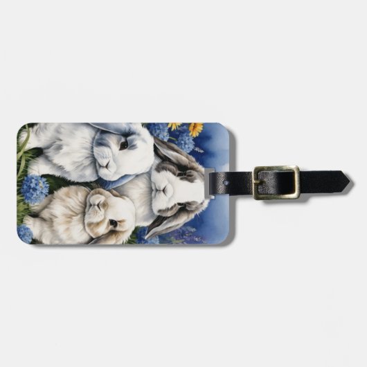 Three Little Lop Bunny Rabbits Gepäckanhänger (Vorderseite horizontal)