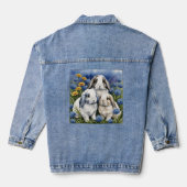 Three Little Lop Bunny Rabbits Jeansjacke (Rückseite)