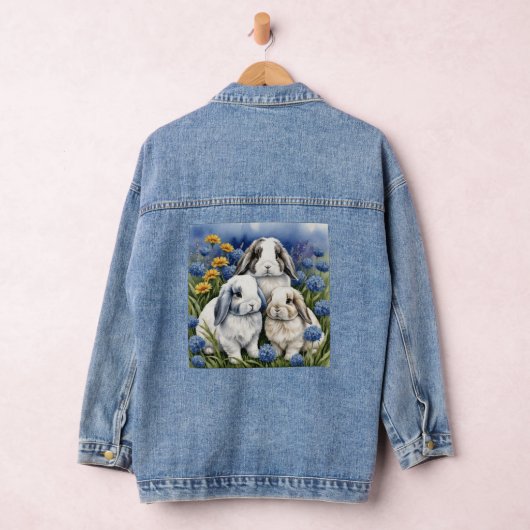Three Little Lop Bunny Rabbits Jeansjacke (Hangar)