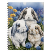 Three Little Lop Bunny Rabbits Notizblock (Vorderseite)