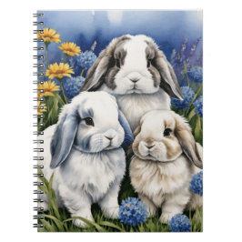 Three Little Lop Bunny Rabbits Notizblock