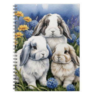 Three Little Lop Bunny Rabbits Notizblock