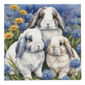 Three Little Lop Bunny Rabbits Würfel (Vorderseite)