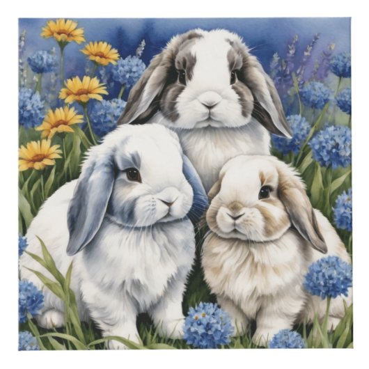 Three Little Lop Bunny Rabbits Würfel (Vorderseite)