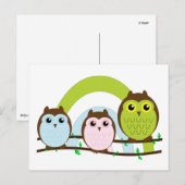 Three Little Owls Postkarte (Vorne/Hinten)