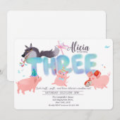 Three Little Pigs | Big Bad Wolf Storybook Einladung (Vorne/Hinten)