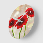 Three Little Red Gerberas Acrylic wall clock Runde Wanduhr (Winkel)