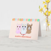 Three Llamas Birthday Card Karte (Gelbe Blume)