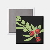 Three Lucky Ladybugs Magnet (Vorderseite/Rückseite)