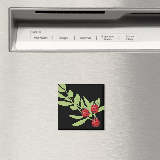 Three Lucky Ladybugs Magnet (In Situ (Geschirrspüler))