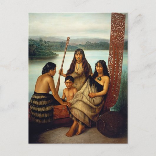 'Three Maori Girls and a Boy' - Lindauer Postcard Postkarte (Vorderseite)