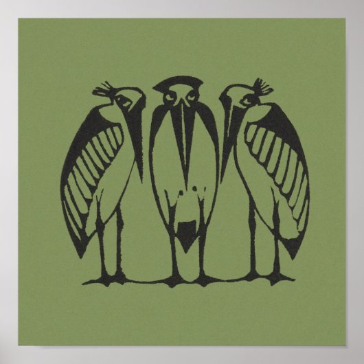 Three marabou von Gerrit Willem Dijsselhof Poster (Vorne)