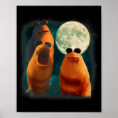 Three Marcus The Worm Howl At Moon Funny Marcus Me Poster (Vorne)
