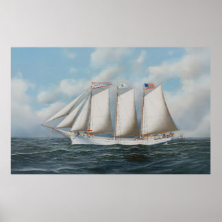 Three Mast Schooner Andrew C Pierce Poster