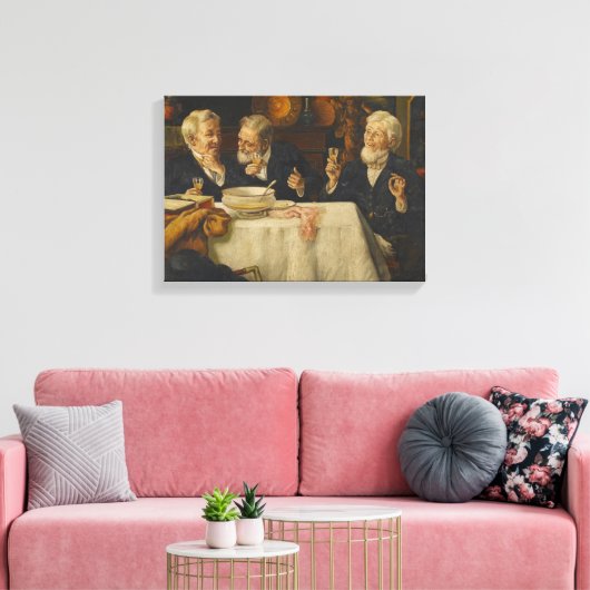 Three Men Dining Leinwanddruck (Insitu (Wohnzimmer))