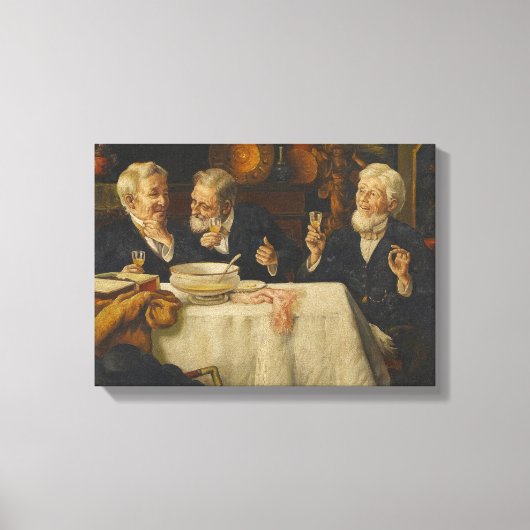 Three Men Dining Leinwanddruck (Vorderseite)