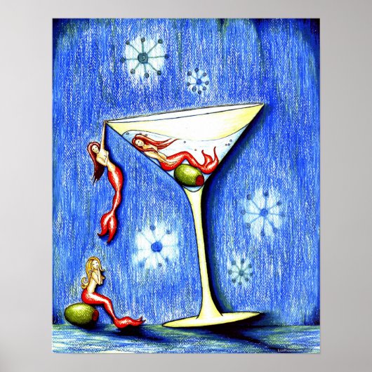 Three Mermaid Martini Poster (Vorne)