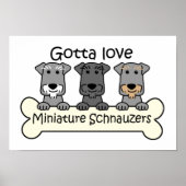 Three Miniature Schnauzers Poster (Vorne)