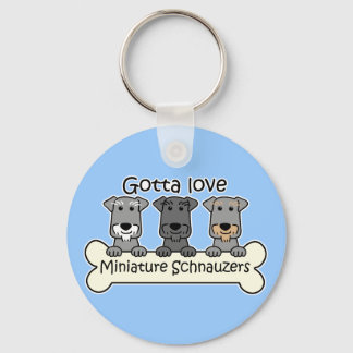 Three Miniature Schnauzers Schlüsselanhänger