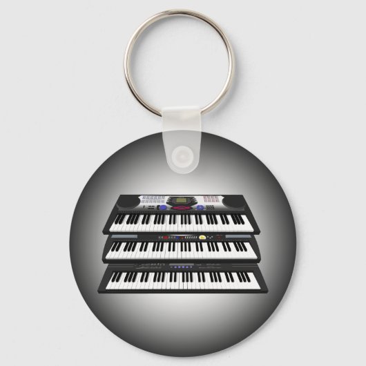 Three Modern Keyboards: Synthesizers: Keychain Schlüsselanhänger (Vorderseite)
