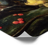 Three Monkeys Stealing Fruit Poster (Ecke)