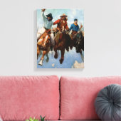 "Three Montana Cowboys" von W Herbert Dunton Leinwanddruck (Insitu (Wohnzimmer))
