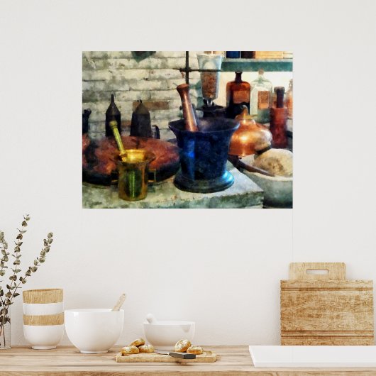 Three Mortar und Pestles Poster (Küche)