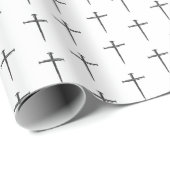 Three Nails Cross Black and White Geschenkpapier (Rolleneckpunkt)