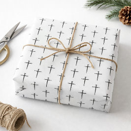 Three Nails Cross Black and White Geschenkpapier