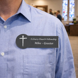 Three Nails Cross Church Greeter Usher Name Tag Namensschild